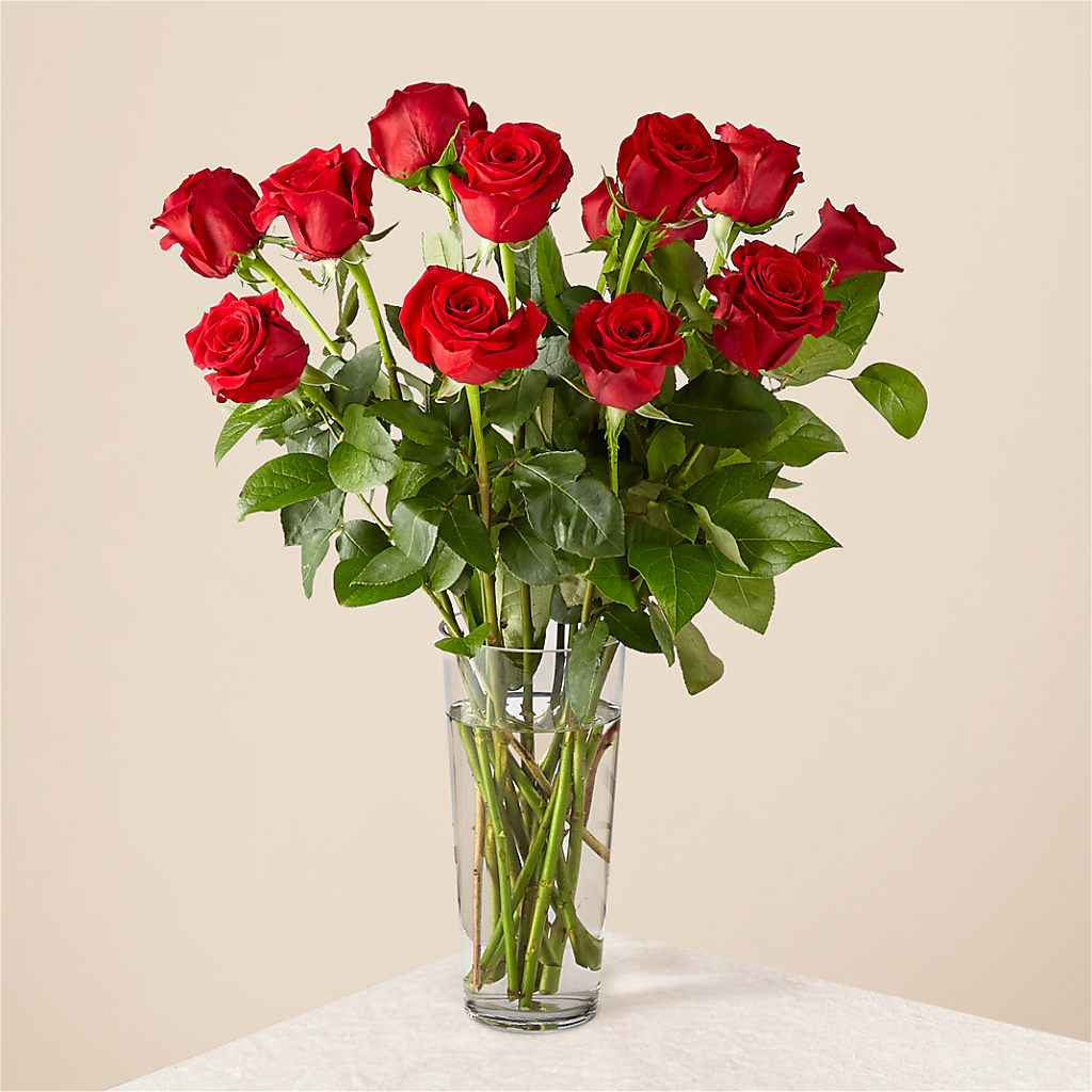 Long Stem Red Rose Bouquet – Heavenly Flowers, San Bernardino CA