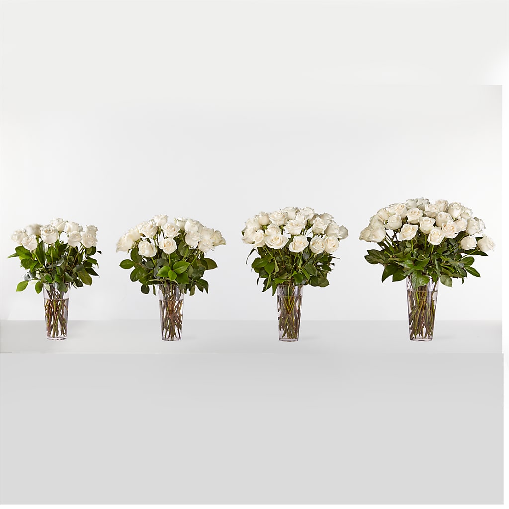 Long Stem White Rose Bouquet – Heavenly Flowers, San Bernardino CA