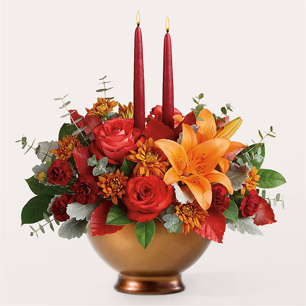 Fruits of Fall Centerpiece – Heavenly Flowers, San Bernardino CA