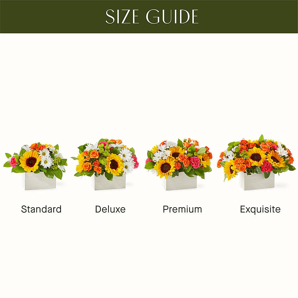 Sun-drenched Blooms Box Bouquet – Heavenly Flowers, San Bernardino CA