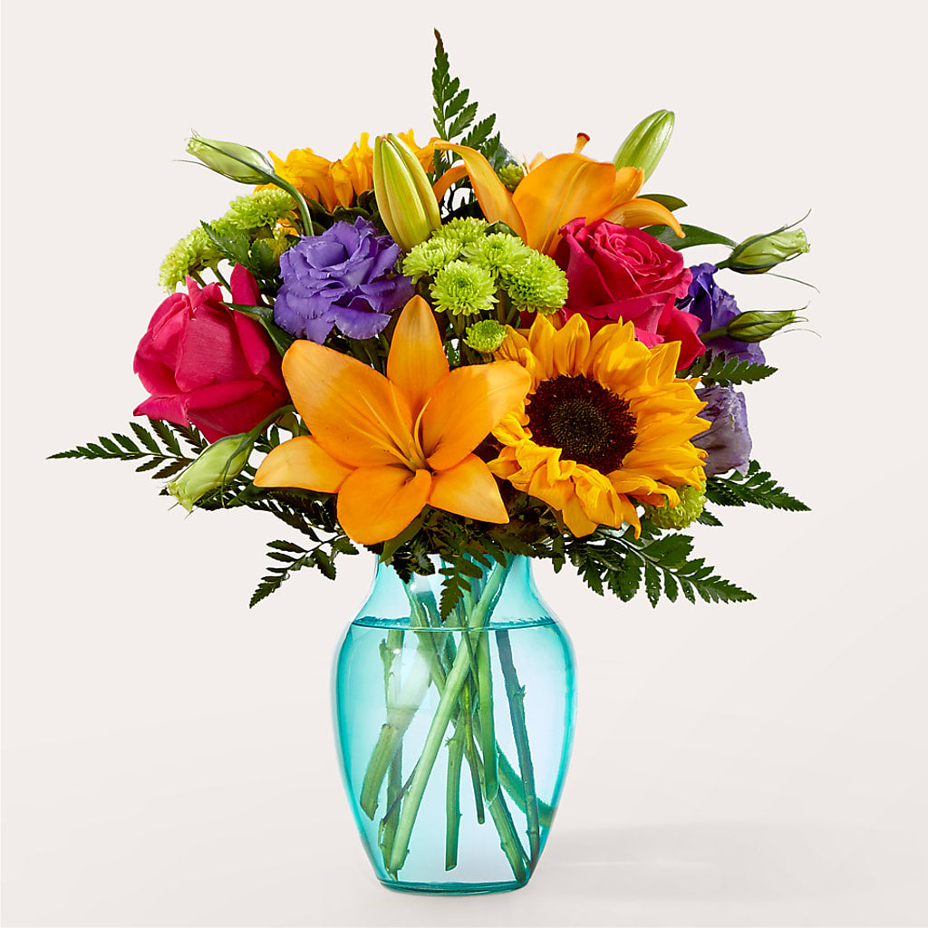 Double Rainbow Bouquet – Heavenly Flowers, San Bernardino CA