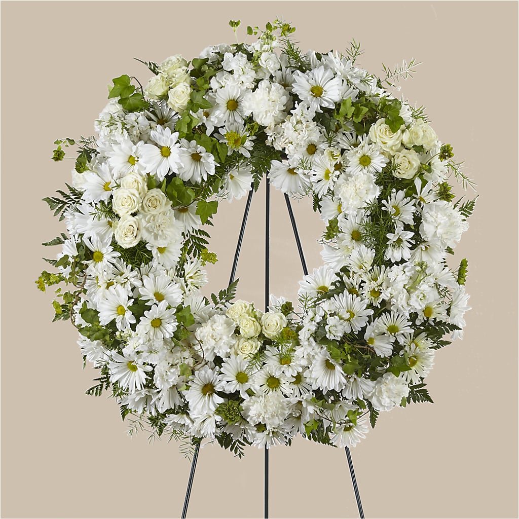 Faithful Wishes Wreath – Heavenly Flowers, San Bernardino CA