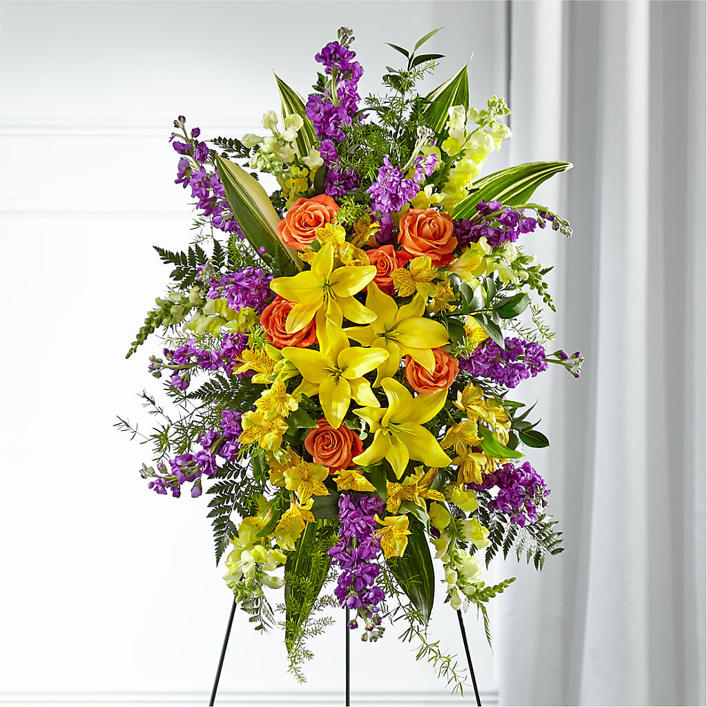 Thoughtful Prayers Standing Spray – Heavenly Flowers, San Bernardino CA
