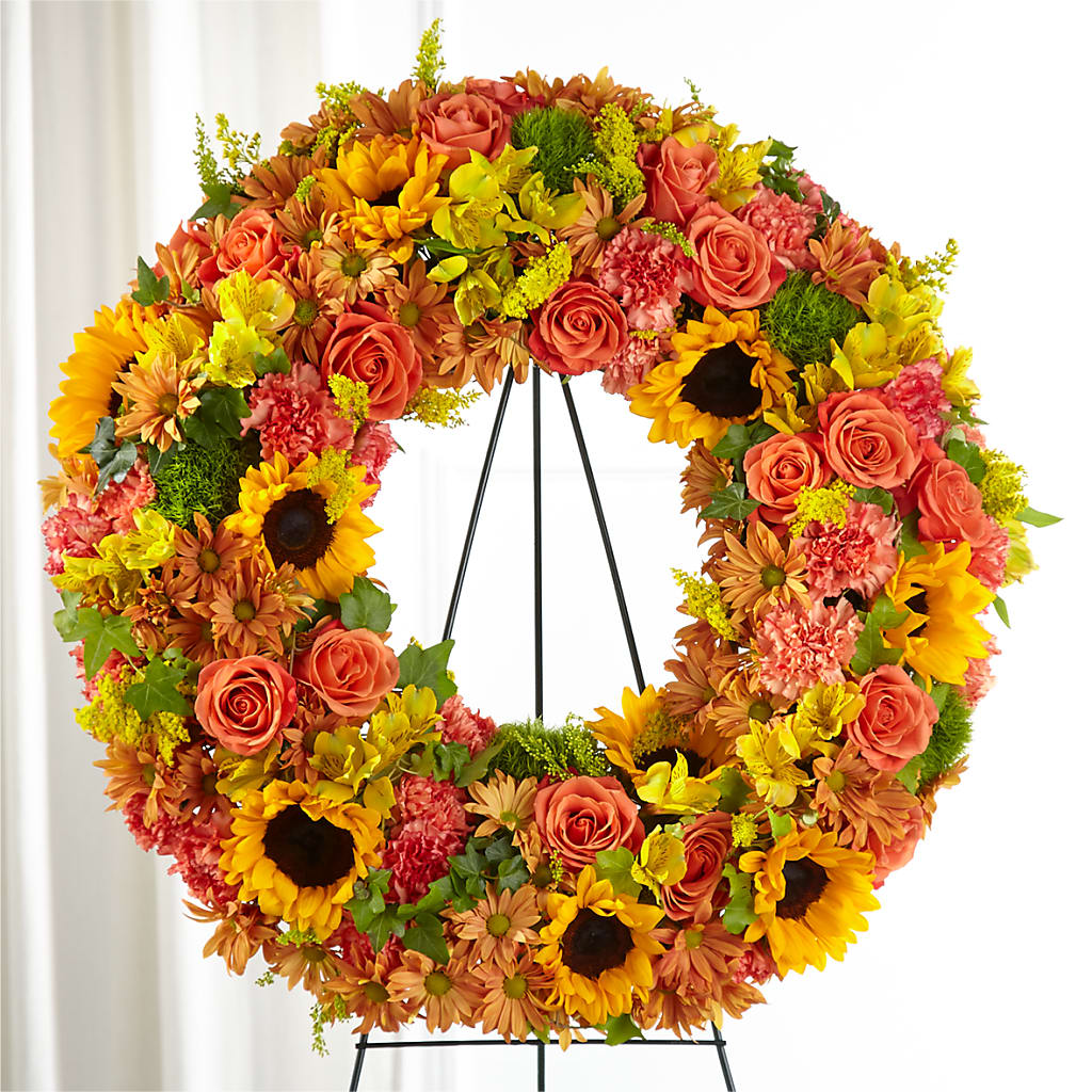 Autumnal Memories Wreath (Standard) – Heavenly Flowers, San Bernardino CA