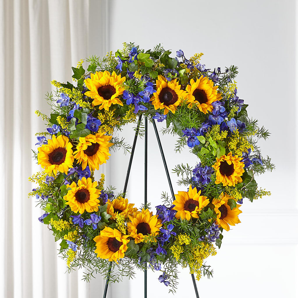 Bright Rays Wreath – Heavenly Flowers, San Bernardino CA