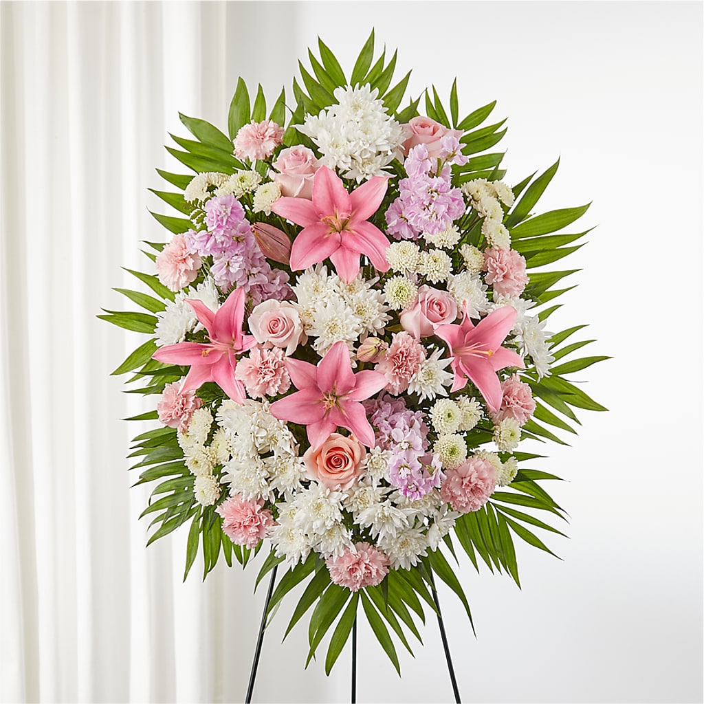 Offering Solace Standing Spray – Heavenly Flowers, San Bernardino CA