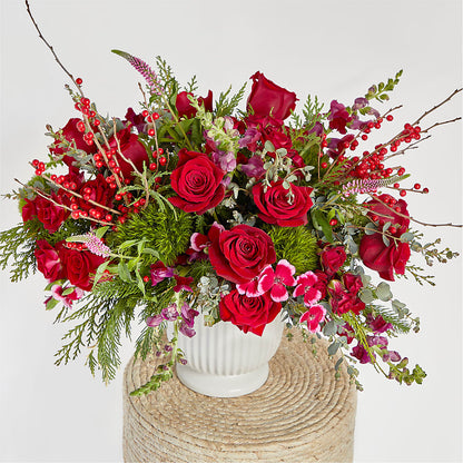 Big Red Bow Bouquet –  Heavenly Flowers, San Bernardino CA