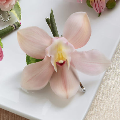 Pink Cymbidium Boutonniere –  Heavenly Flowers, San Bernardino CA